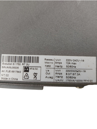 Zasilacz awaryjny UPS MGE Evolution S 1750 RT 2U UPS 1750VA/1600W