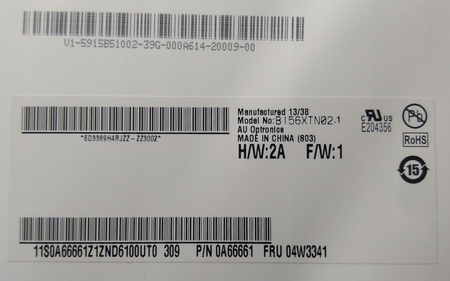Matryca AUO B156XTN02 15,6" 1366x768px
