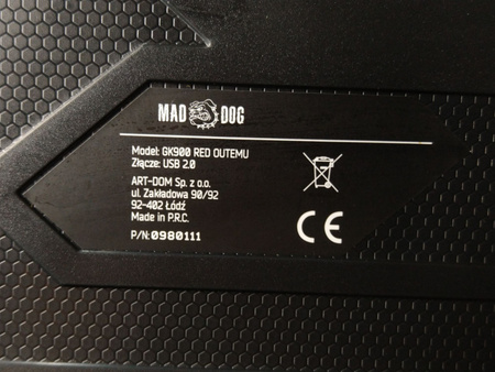 Klawiatura MAD DOG GK900 RGB Outemu Red QWERTY