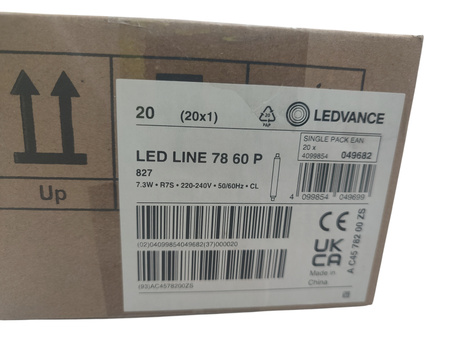 Zestaw 20 Żarówek LED Ledvance LED LINE R7s 7,3W 827 806lm 78mm