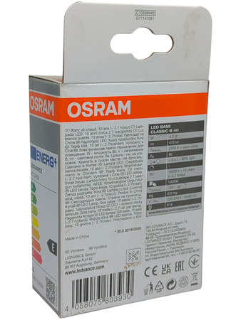 Żarówka LED OSRAM BASE CLASSIC B 40 4W 2700K E14