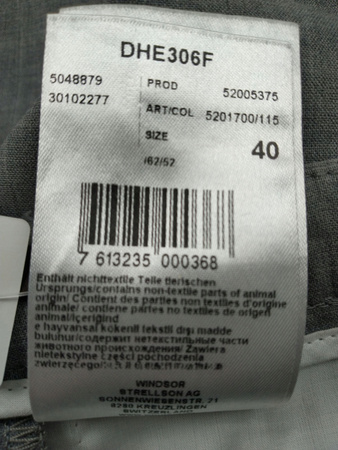 Męskie Spodnie Garniturowe Grey Windsor Rozmiar 40