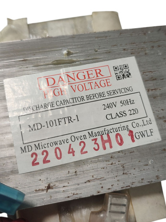 TRANSFORMATOR MD-101FTR-1 MD NA ZGRZEWARKĘ Z MIKROFALÓWKI