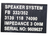 Głośnik kolumna Philips FB 332/352 3 Ohm Czarny