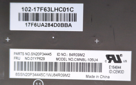 Klawiatura NO.CMNBL-105U4 do laptopa Lenovo ThinkPad L580