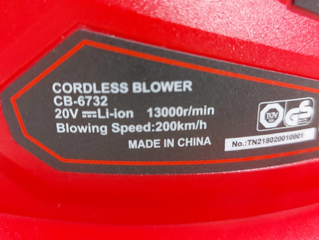 Dmuchawa do liści Teeno CB-6732 Akumulatorowa 20V 450 m³/h Lekka