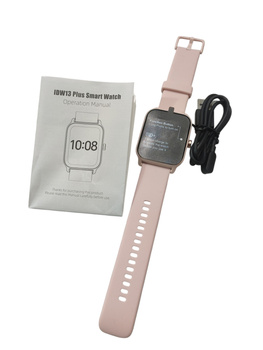 Smartwatch damski na pasku IDW13 różowy + ładowarka