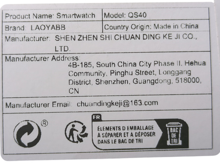 Smartwatch sportowy Laoyabb QS40 Czarny