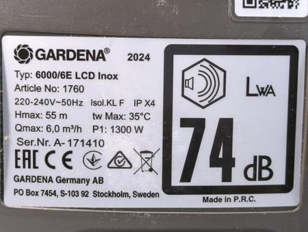 Pompa ogrodowa Gardena 6000/6E LCD Inox 1300 W
