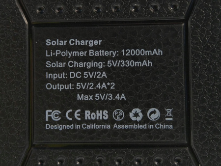 PowerBank Solarny POWERADD 12000mAh