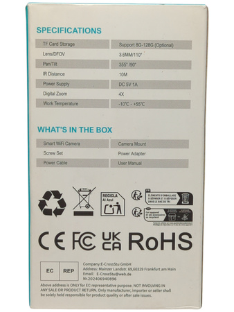 Kamera CiKiKWXO 3MP-5G 2K WiFi 2.4/5GHz PTZ 355° IR