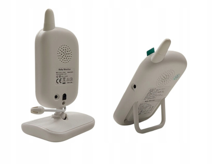 ELEKTORNICZNA NIANIA EKRAN 2.4'' LCD DŹWIĘK KOŁYSANKI ALARM GHB UU24 BIAŁY