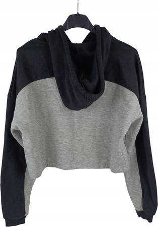 BLUZA DAMSKA Z KAPTUREM SINSAY ROZMIAR XS CZARNO-SZARA