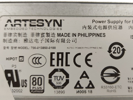 Zasilacz serwerowy Artesyn 700-013850-0100 12V 90A