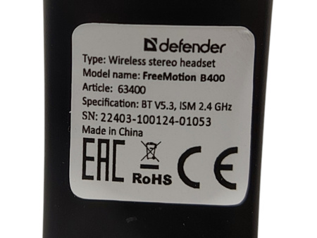 Słuchawki Defender FreeMotion B400 Bluetooth LED MP3 MicroSD mikrofon