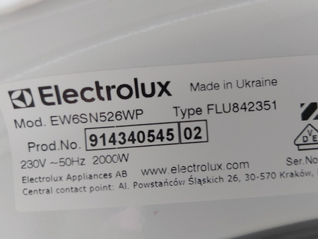 Pralka Electrolux 600 SensiCare EW6SN526WP Superslim 6kg 1200obr/min