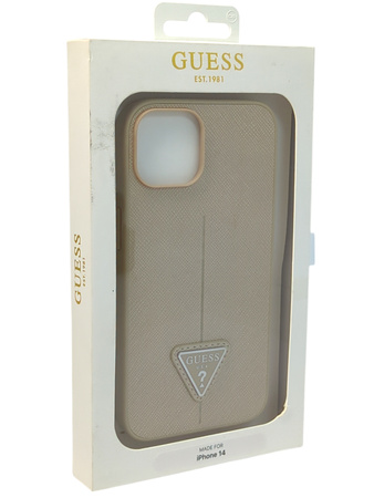 Oryginalne etui Plecki do Iphone 14 CASE GUESS Beżowy
