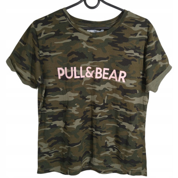 T-SHIRT DAMSKI PULL&BEAR ROZMIAR L WOJSKOWA MORO