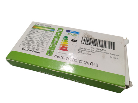 ŻARÓWKI LED E14 8W 700lm 3000K ciepłe białe światło LEDGLE 6 sztuk