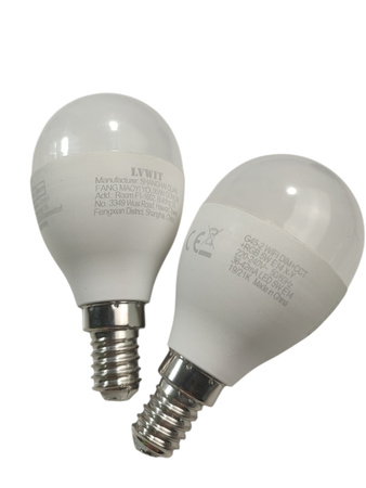 LVWIT 2SZT ŻARÓWKA LED E14 RGB 5W WIFI APLIKACJA