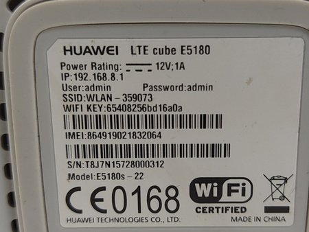 Router LTE HUAWEI E5180 4G LTE Modem 2.4GHz 150Mbps