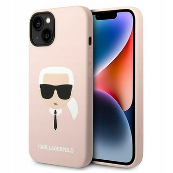 Plecki Etui Karl Lagerfeld Silicone Karl Head do Apple iPhone 14 Różowy