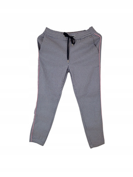 Rich Royal Damskie Spodnie Wzorzyste z Lampasami Czarne L