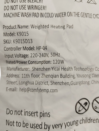 KOC PODGRZEWANY NA PLECY I KARK COMFYTEMP K9015 PODUSZKA PODGRZEWANA