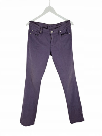 7 For All Mankind Jeansy Damskie Straight Leg Fioletowe