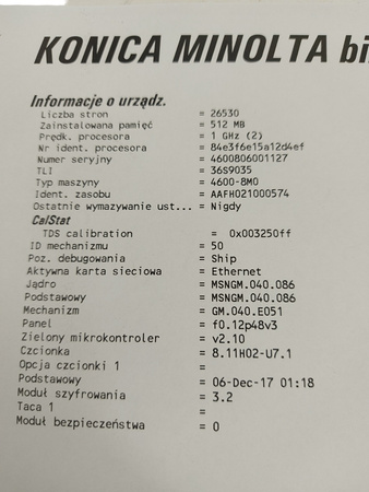 Drukarka laserowa Konica Minolta Bizhub 4702P Przebieg 26530 stron