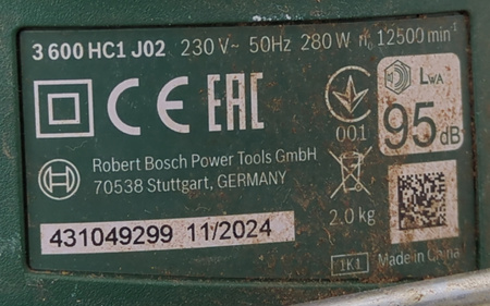 Podkaszarka Bosch 3600 HC1J02 230V~50Hz 280 W 12 500 obr./min