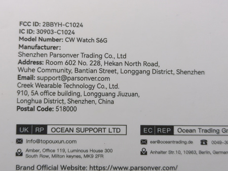 Smartwatch Parsonver CW Watch S6G Czarny + dodatkowy pasek