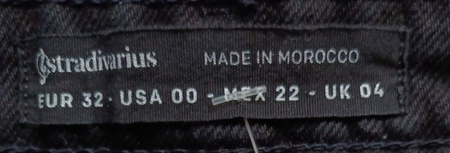 SPÓDNICA JEANS CZARNA STRADIVARIUS ROZMIAR 32