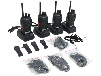 Zestaw 4x Krótkofalówki Walkie Talkie eSynic 16-kanałowe Akumulatorowe