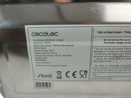Kuchenka mikrofalowa Cecotec 01379 20 litrów 700 W z grillem