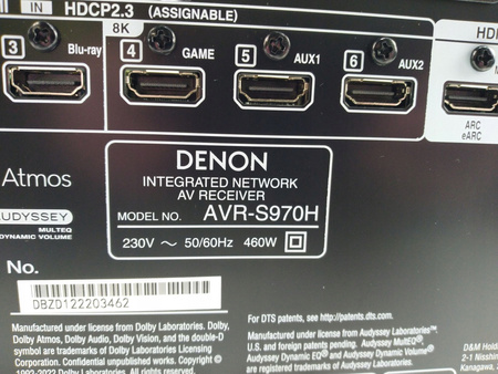 Amplituner Denon AVR-S970H 7.2-kanałowy Dolby Atmos DTS X Wi-Fi Bluetooth A
