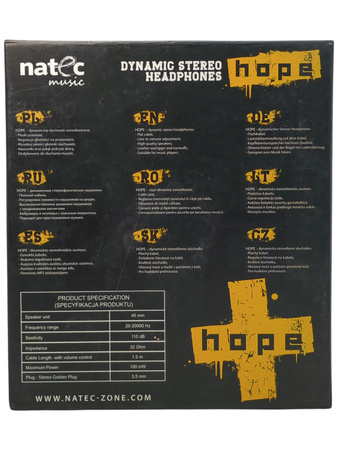 Słuchawki nauszne stereofoniczne Natec Music Hope czarne