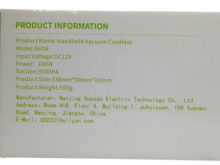 Odkurzacz ręczny Homekane GV08 9500Pa bezprzewodowy 30min