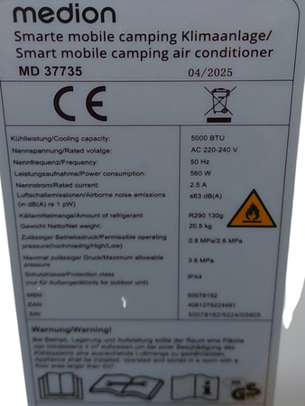 KLIMATYZATOR KEMPINGOWY 3w1 5000BTU WiFi CHŁODZENIE OSUSZANIE WENTYLACJA