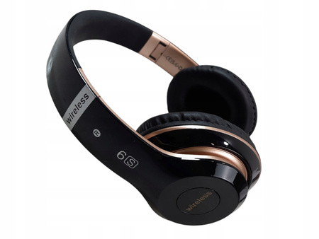 SŁUCHAWKI BEZPRZEWODOWE WIRELESS 6S CZARNO-ZŁOTY