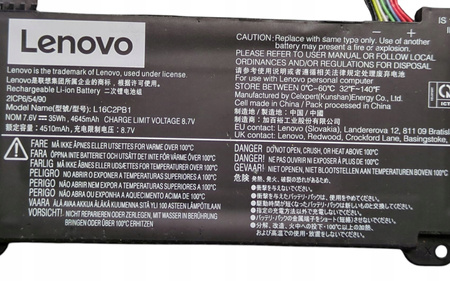 Bateria Lenovo L16C2PB1 7.6V 4100mAh/35Wh oryginalna do laptopa