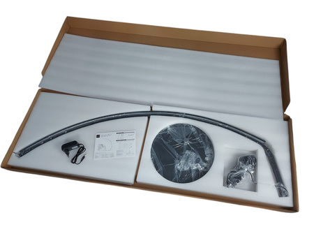 Nowoczesna lampa podłogowa Aanyhoh zakrzywiona LED z pilotem Czarny