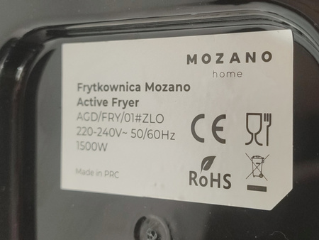 Air Fryer Frytkownica beztłuszczowa MOZANO Active Fryer Złoty 4l 1500W