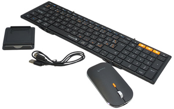 Składana klawiatura z myszką Protoarc XKM01 czarna AZERTY