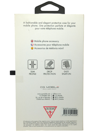 Etui plecki Guess Silicone Vintage na iPhone 12 Pro Max - różowe