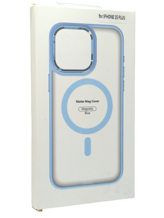 Etui Plecki Magnetic do Apple Iphone 15 Plus bezbarwny błękitne