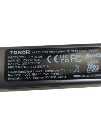 Mikrofon Tonor TW620 zasięg 60m regulowane częstotliwości