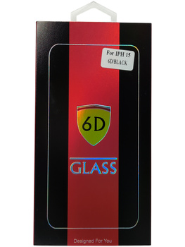 Szkło hartowane 6D Glass iPhone 15 6.1 czarne 9H