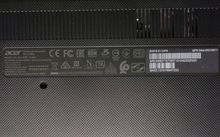 Laptop Acer Extensa 215-31 Celeron N4120 12GB RAM 256GB SSD