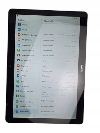 Tablet Huawei MediaPad T3 10 AGS-W09 9,6" 2/16GB